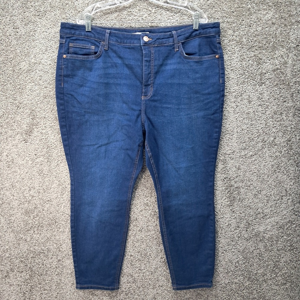 LC Lauren Conrad Womens Skinny Jeans Dark Wash Blue Plus Size 20WS High Rise